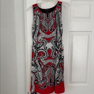 INC International Concepts Black and White Sheath Dress Sleeveless Crew Neck